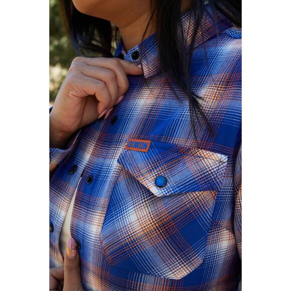 Dixxon The Great One Flannel Wayne Gretzky Tribute Blue Orange Women's Size XL - Picture 4 of 14